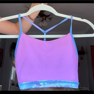 IVIVVA PURPLE AND BLUE REVERSIBLE BIKINI SWIM TOP